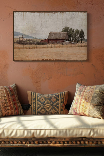 Rustic Home Wall Art - Old Red Barn Wall Art Teri James Photography