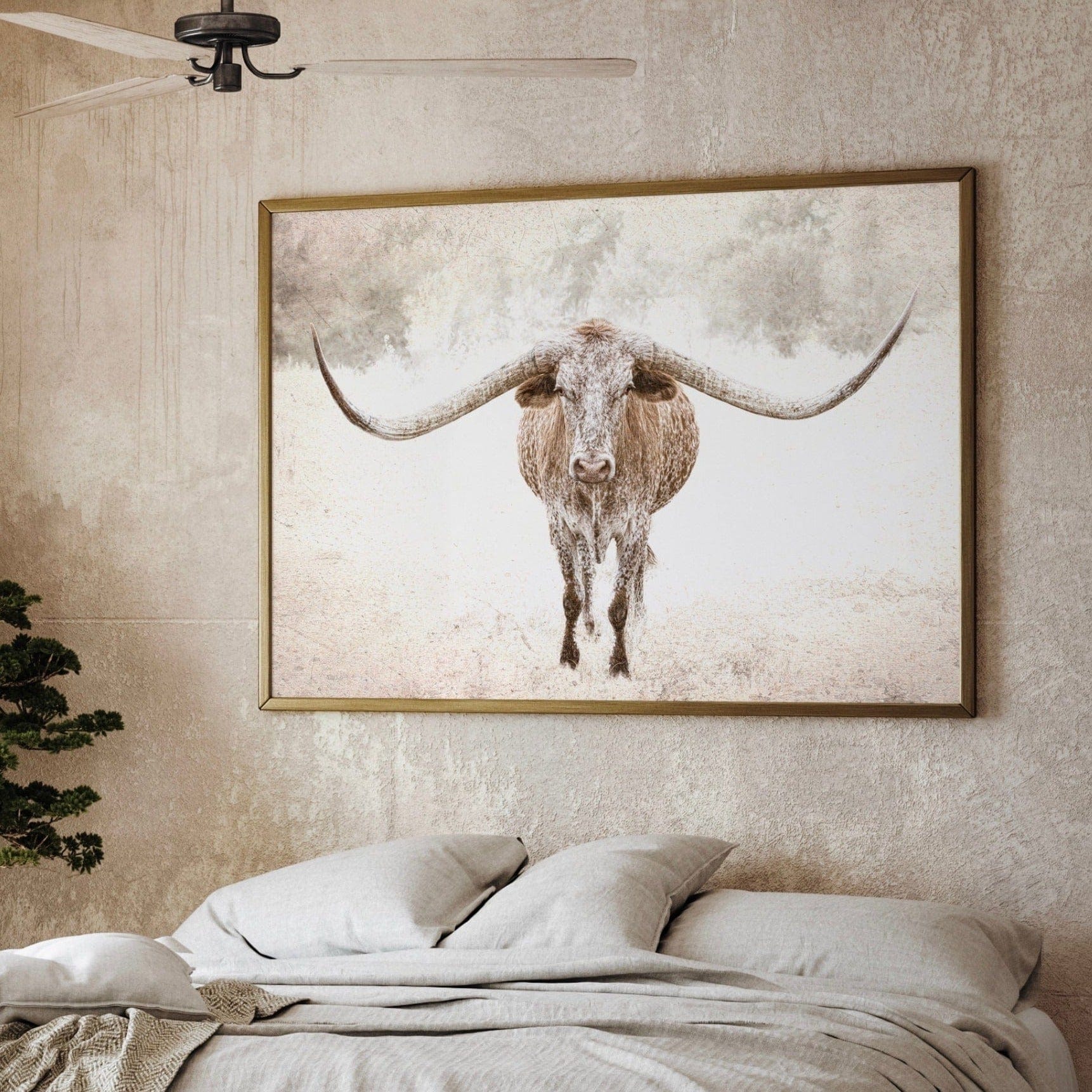 Sepia Longhorn Canvas Art Wall Art Teri James Photography