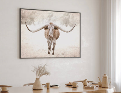 Sepia Longhorn Canvas Art Wall Art Teri James Photography