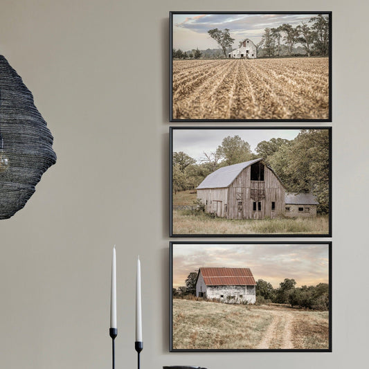 Set of 3 Old Barn Prints Wall Art Teri James Photography