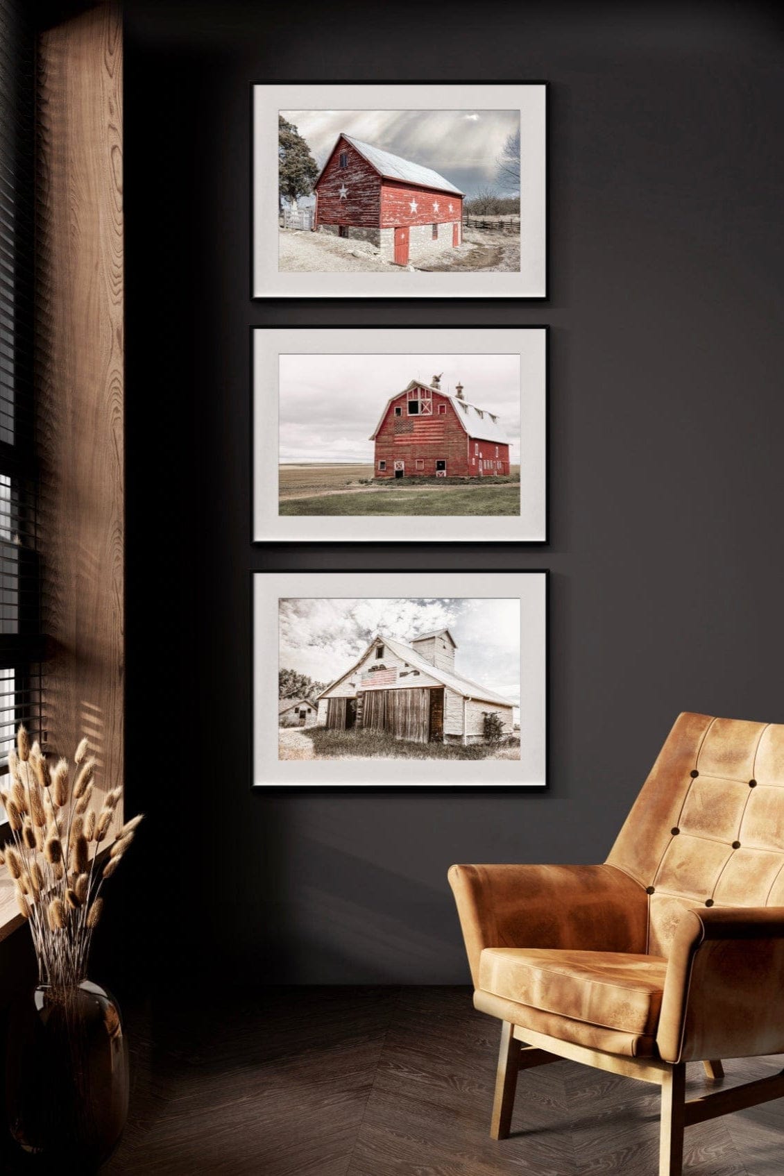 Set of 3 Patriotic Old Barn Prints Wall Art Teri James Photography