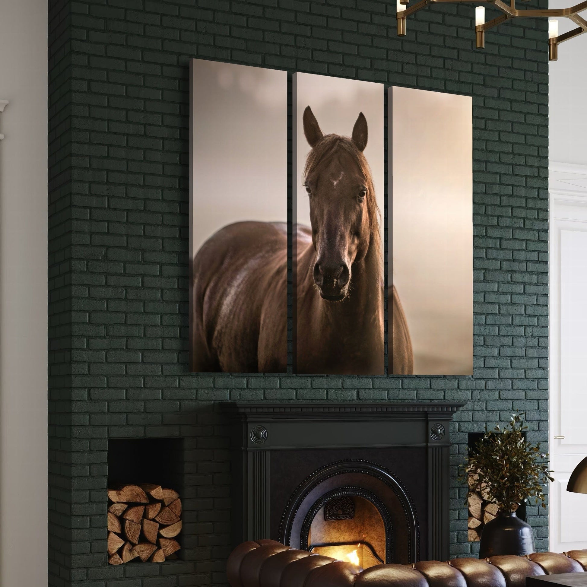 Square Horse Triptych Canvas Wall Art Teri James Photography