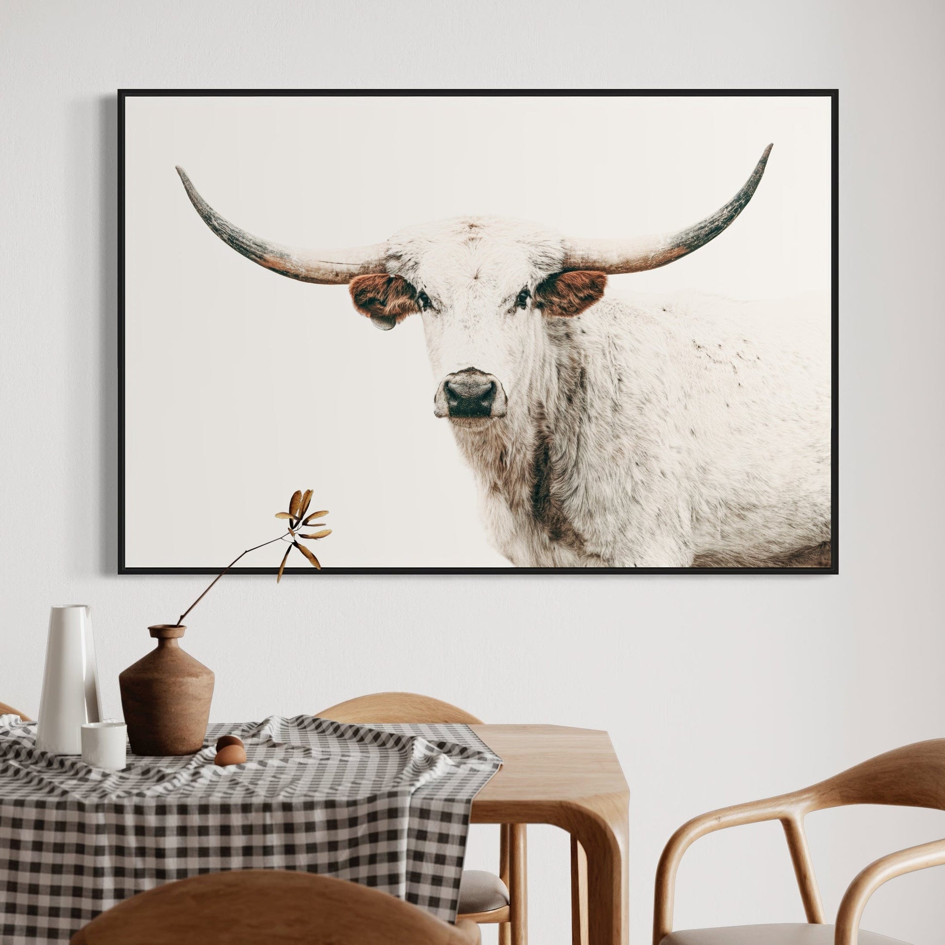 Texas Longhorn Art in Farmhouse Colors Wall Art Teri James Photography