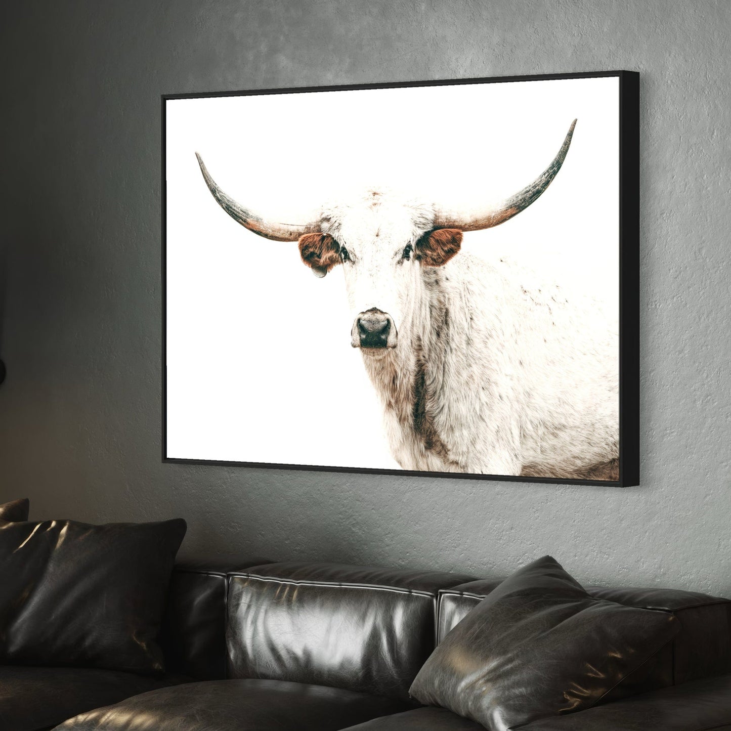 Texas Longhorn Art in Farmhouse Colors Wall Art Teri James Photography