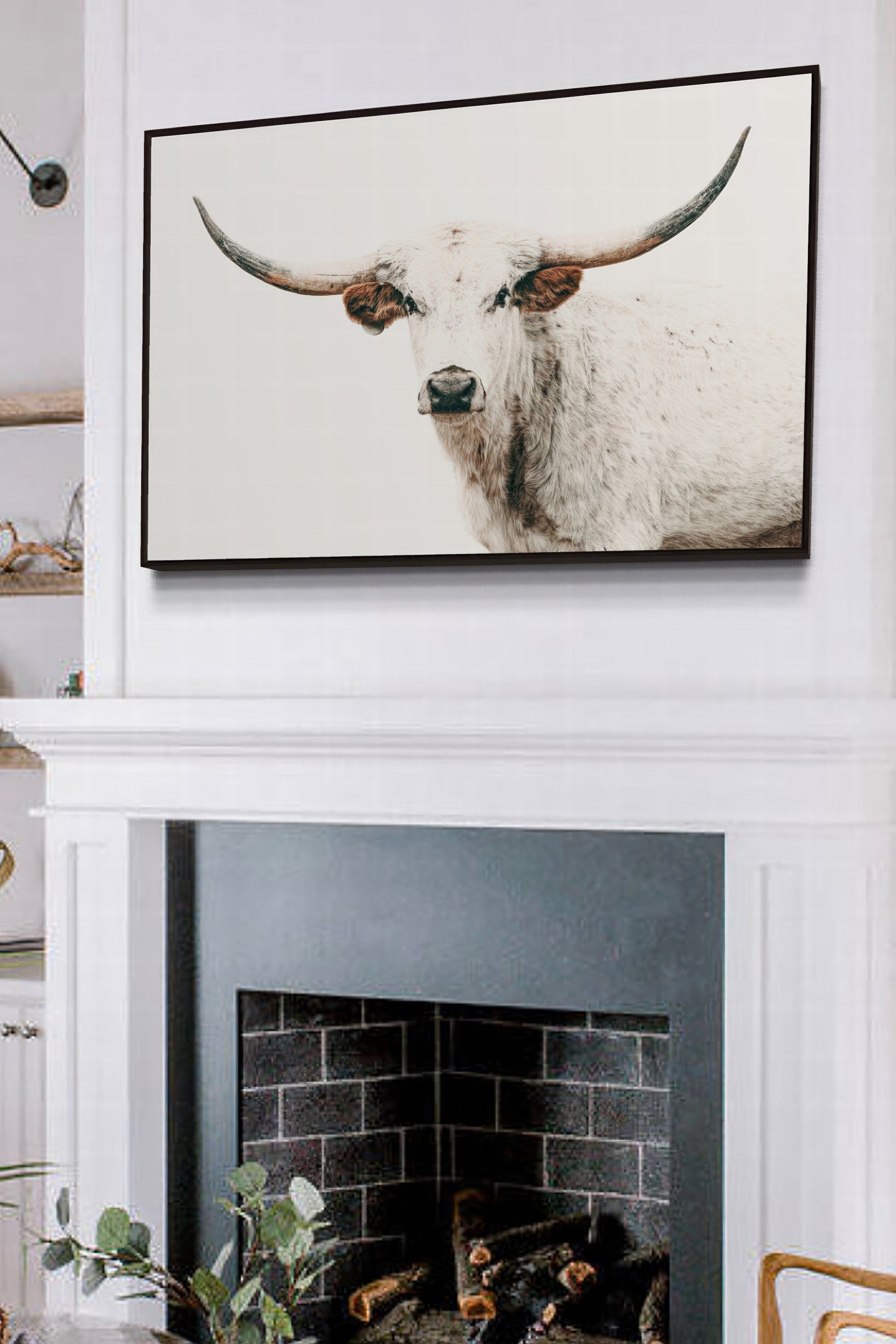 Texas Longhorn Art in Farmhouse Colors Wall Art Teri James Photography