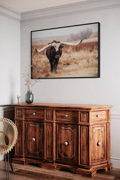 Texas Longhorn Bull Canvas Print Wall Art Teri James Photography