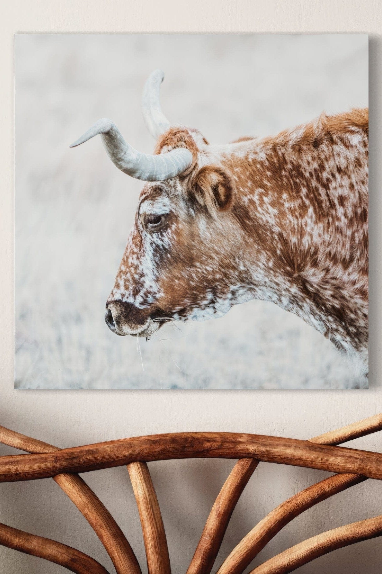 Texas Longhorn Cattle Art in Sepia Colors Wall Art Teri James Photography