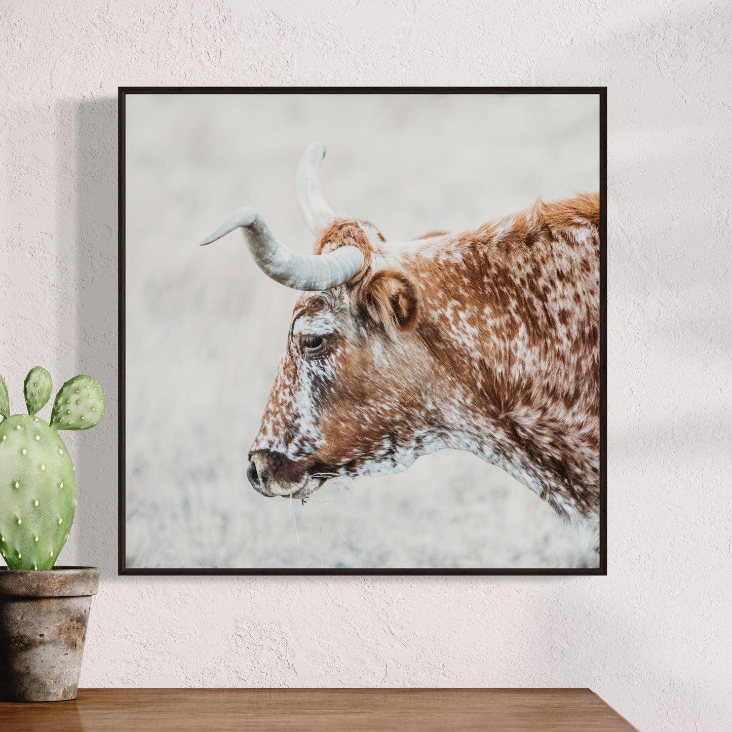 Texas Longhorn Cattle Art in Sepia Colors Wall Art Teri James Photography