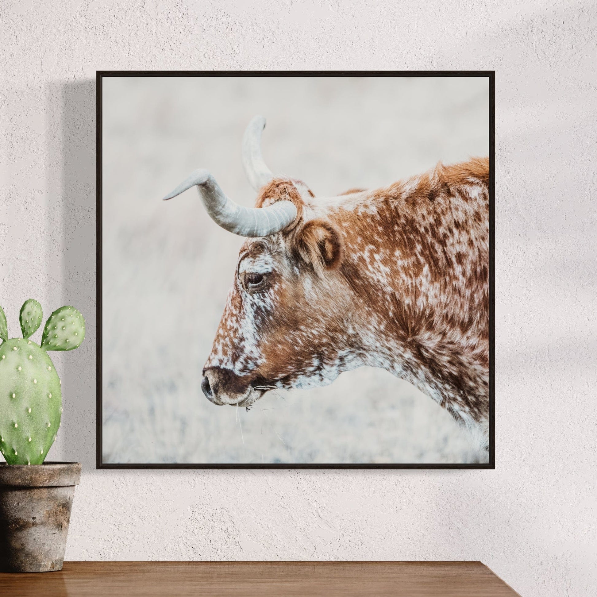 Texas Longhorn Cattle Art in Sepia Colors Wall Art Teri James Photography