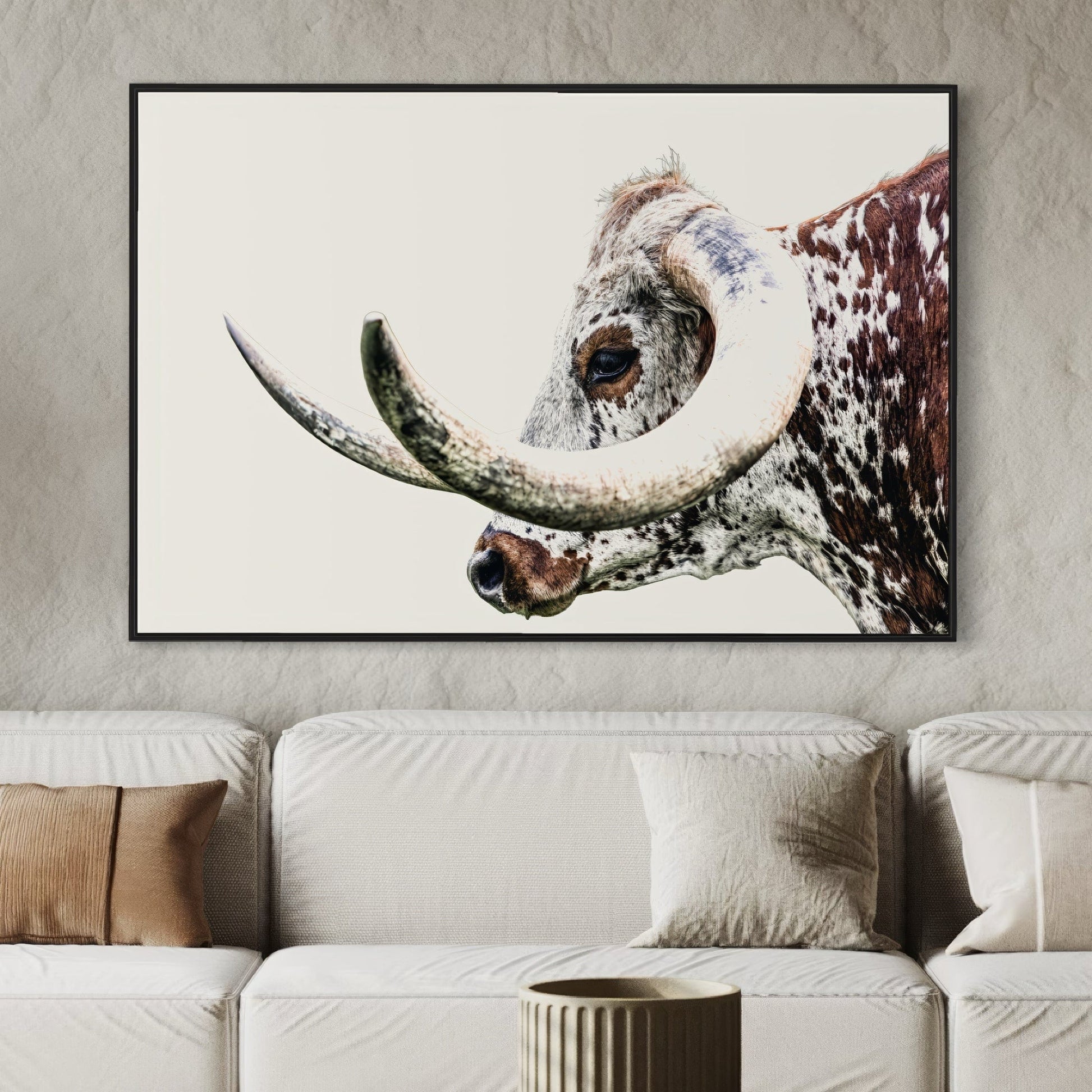 Texas Longhorn Extreme Closeup Canvas Wall Art Teri James Photography