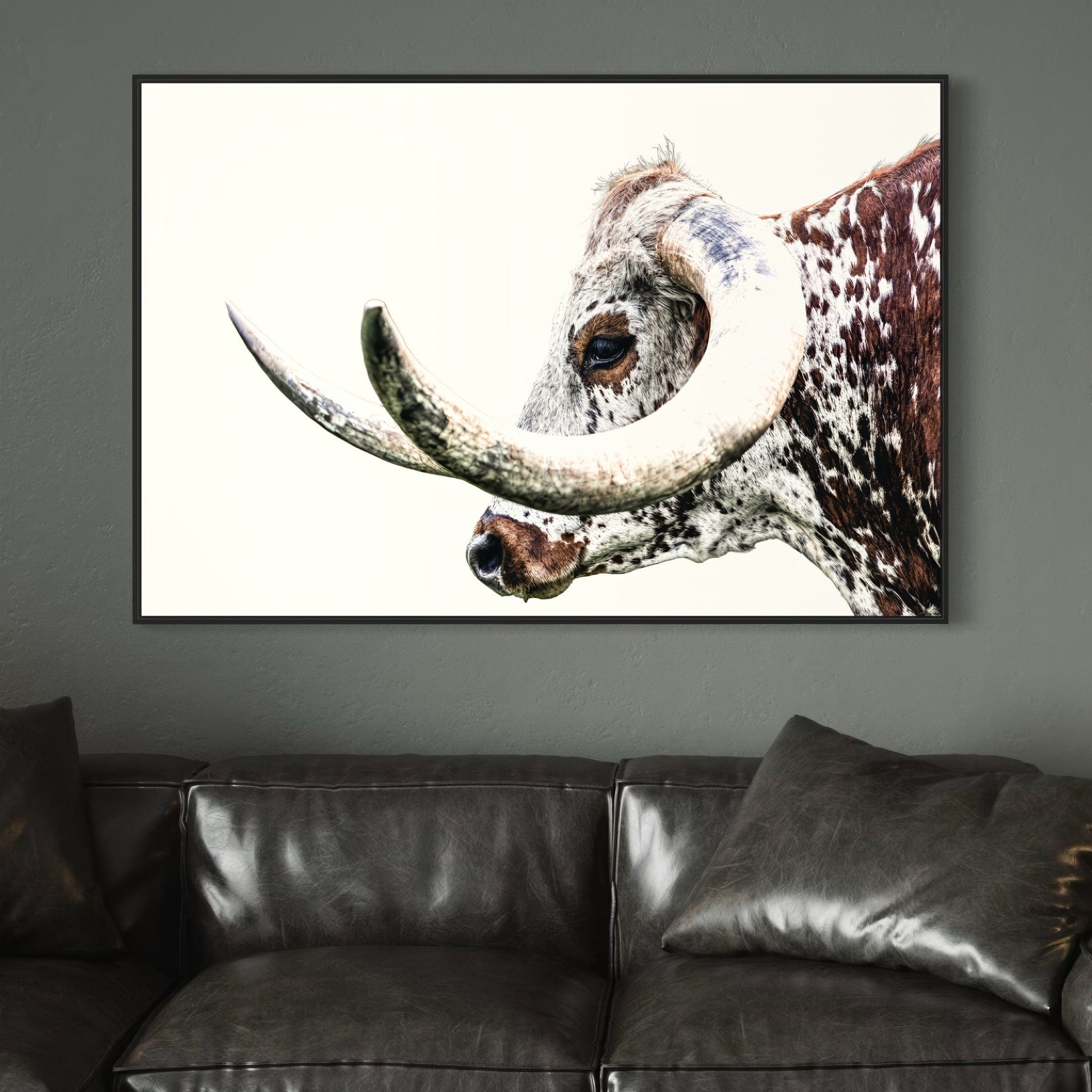 Texas Longhorn Extreme Closeup Canvas Wall Art Teri James Photography