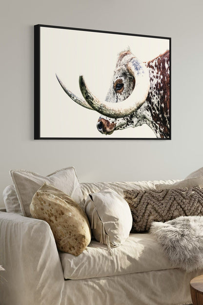 Texas Longhorn Extreme Closeup Canvas Wall Art Teri James Photography