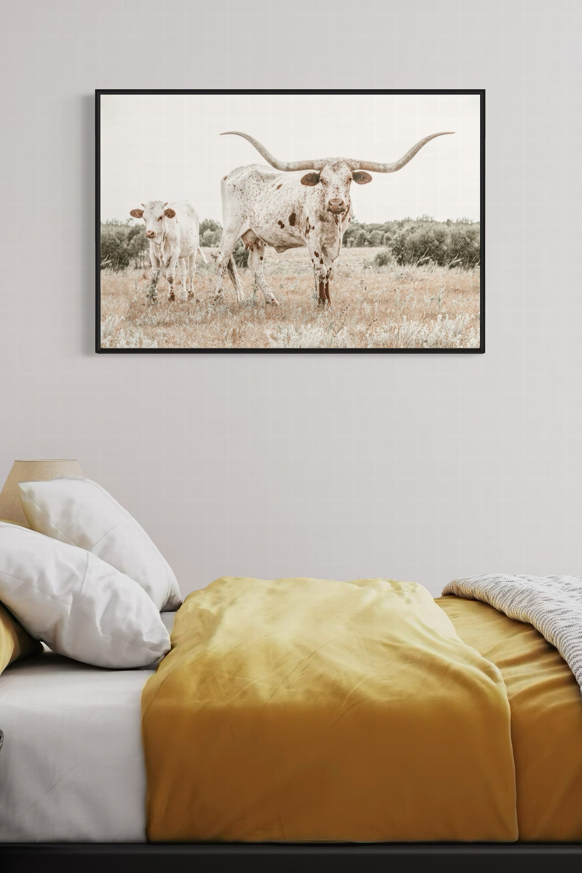 Texas Nursery Wall Art - Longhorn Cow & Calf Wall Art Teri James Photography