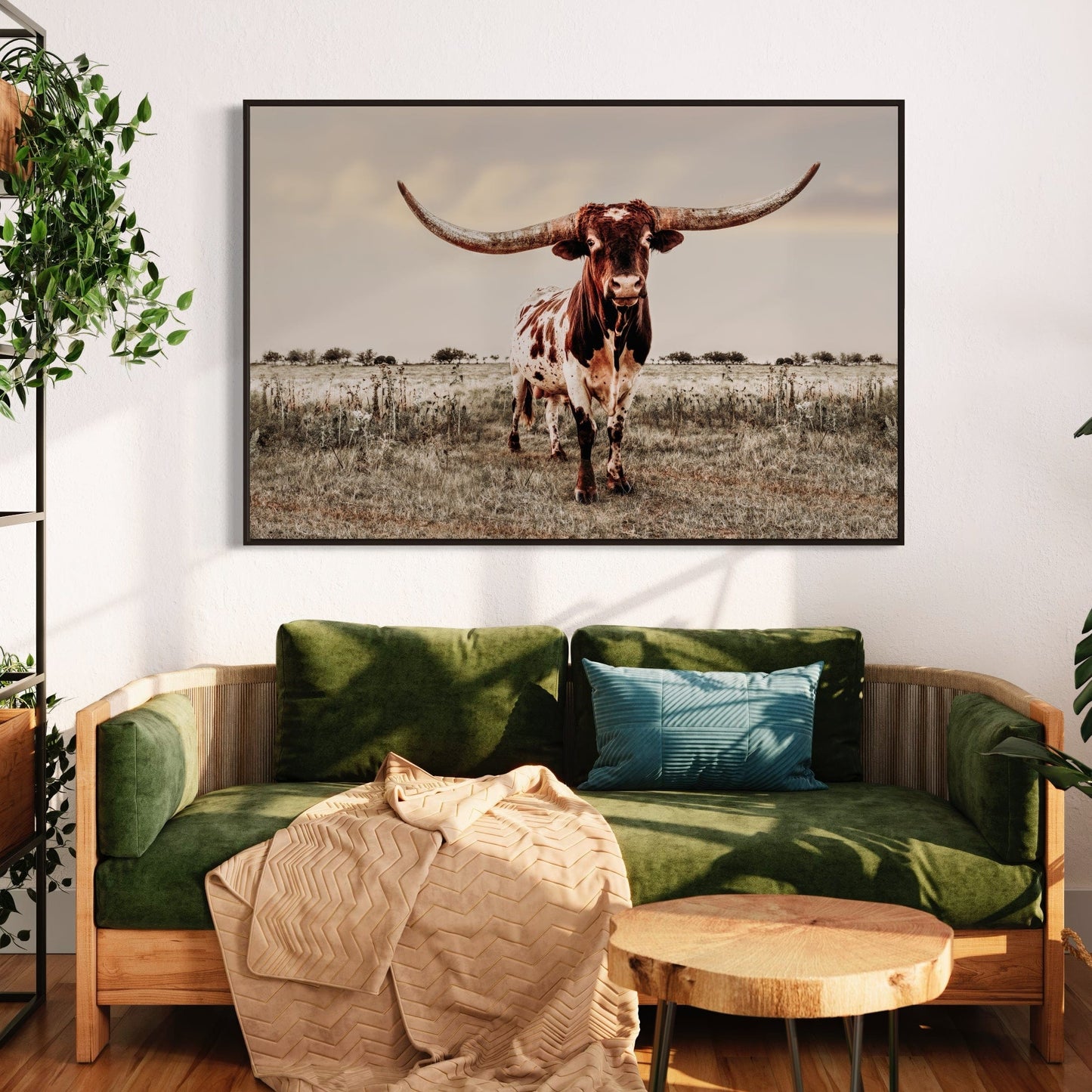 Texas Style Wall Decor - Longhorn Bull Wall Art Teri James Photography