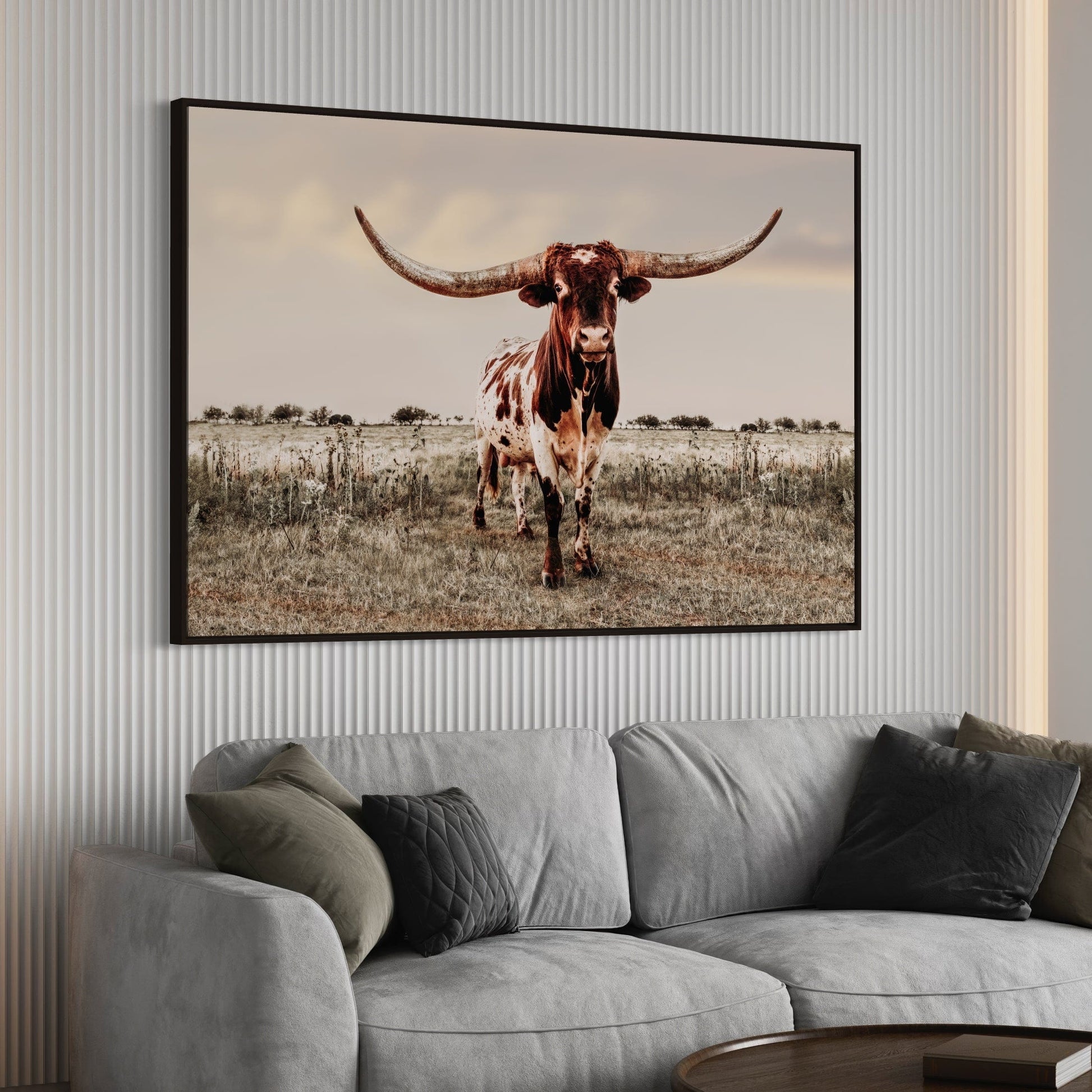 Texas Style Wall Decor - Longhorn Bull Wall Art Teri James Photography