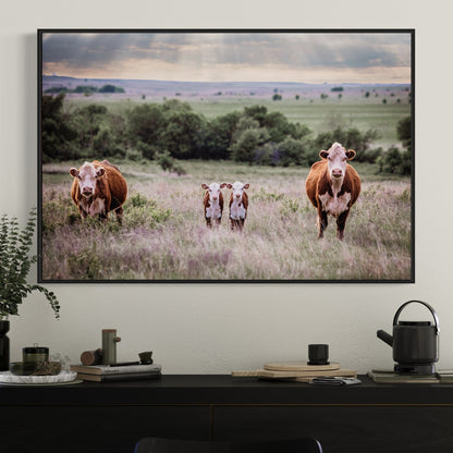 Twin Nursery Decor - Hereford Cattle Wall Art Teri James Photography