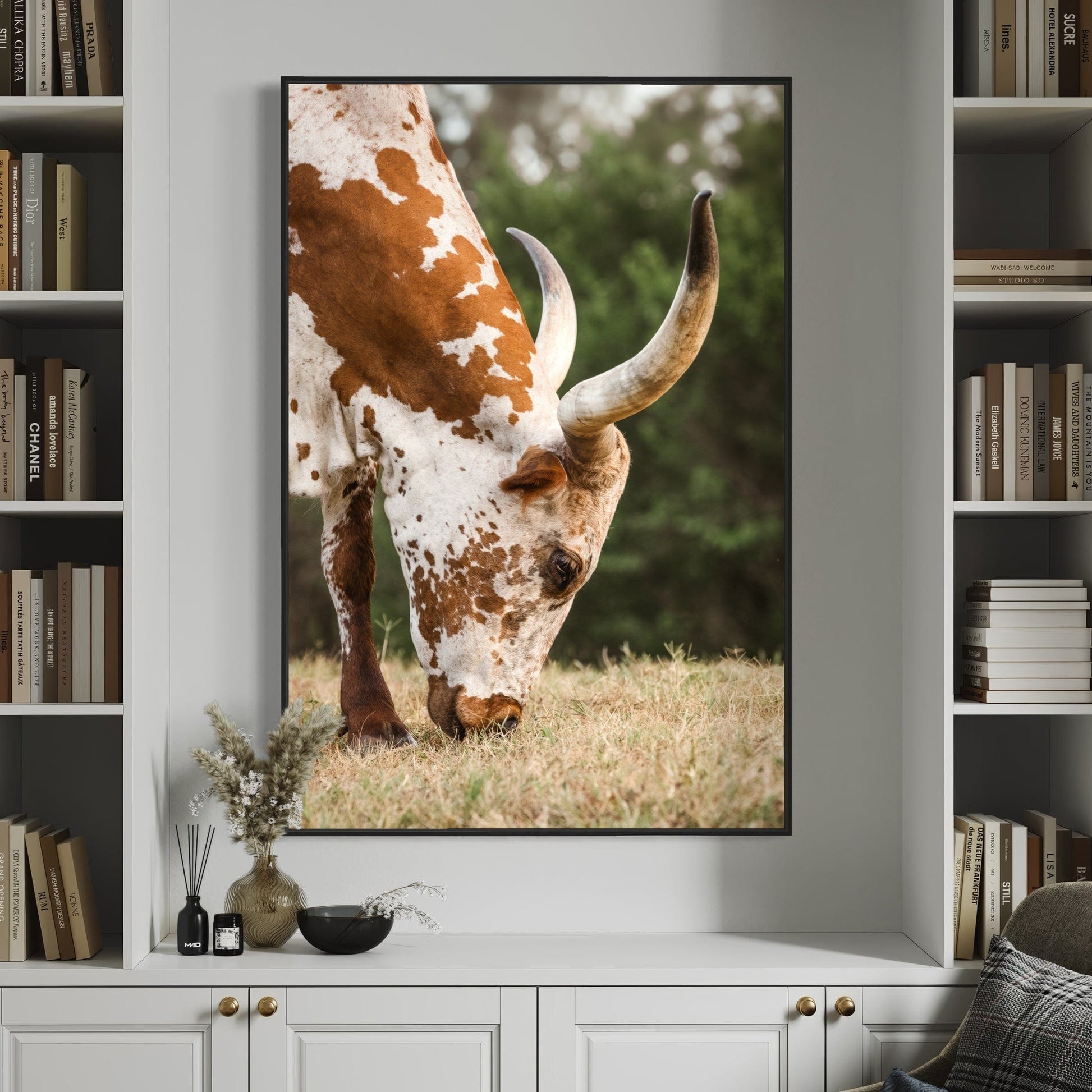 Vertical Longhorn Canvas Print Wall Art Teri James Photography