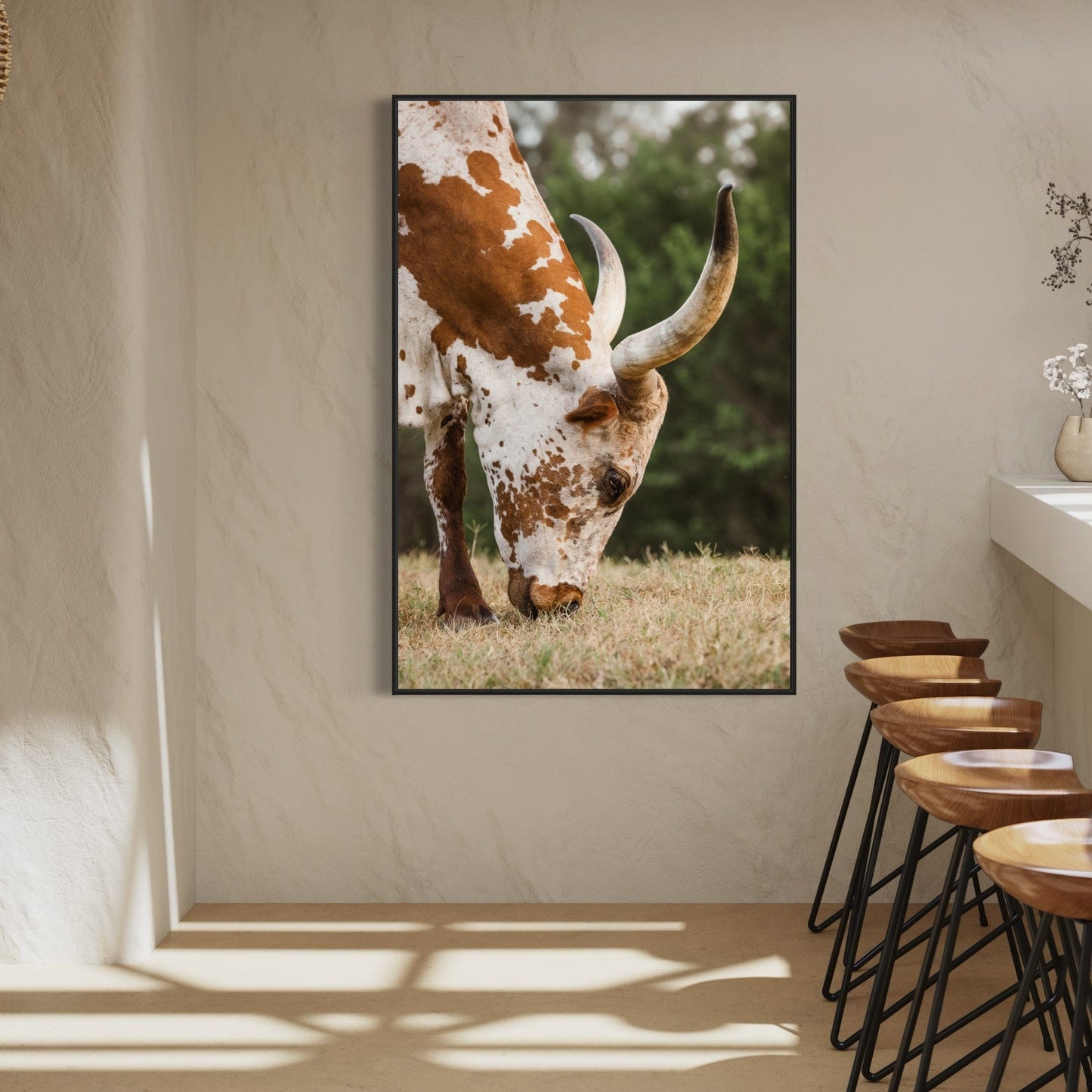 Vertical Longhorn Canvas Print Wall Art Teri James Photography