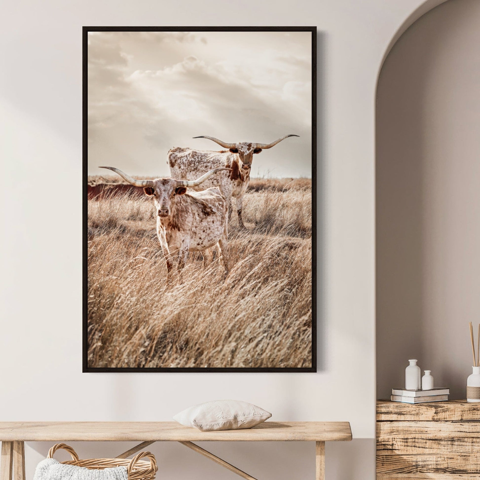 Vertical Longhorn Canvas Print Wall Art Teri James Photography