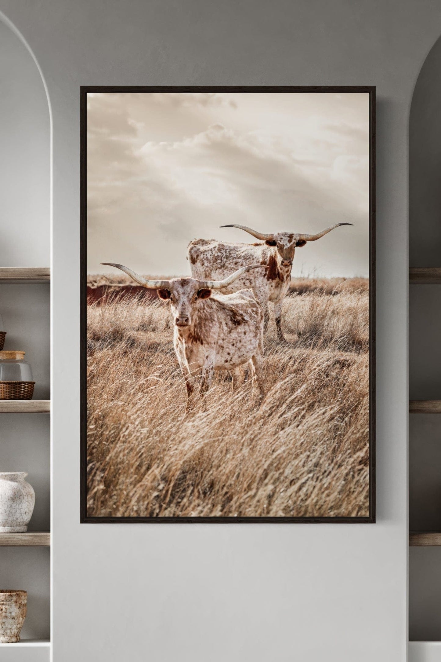 Vertical Longhorn Canvas Print Wall Art Teri James Photography