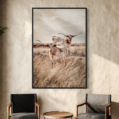 Vertical Longhorn Canvas Print Wall Art Teri James Photography