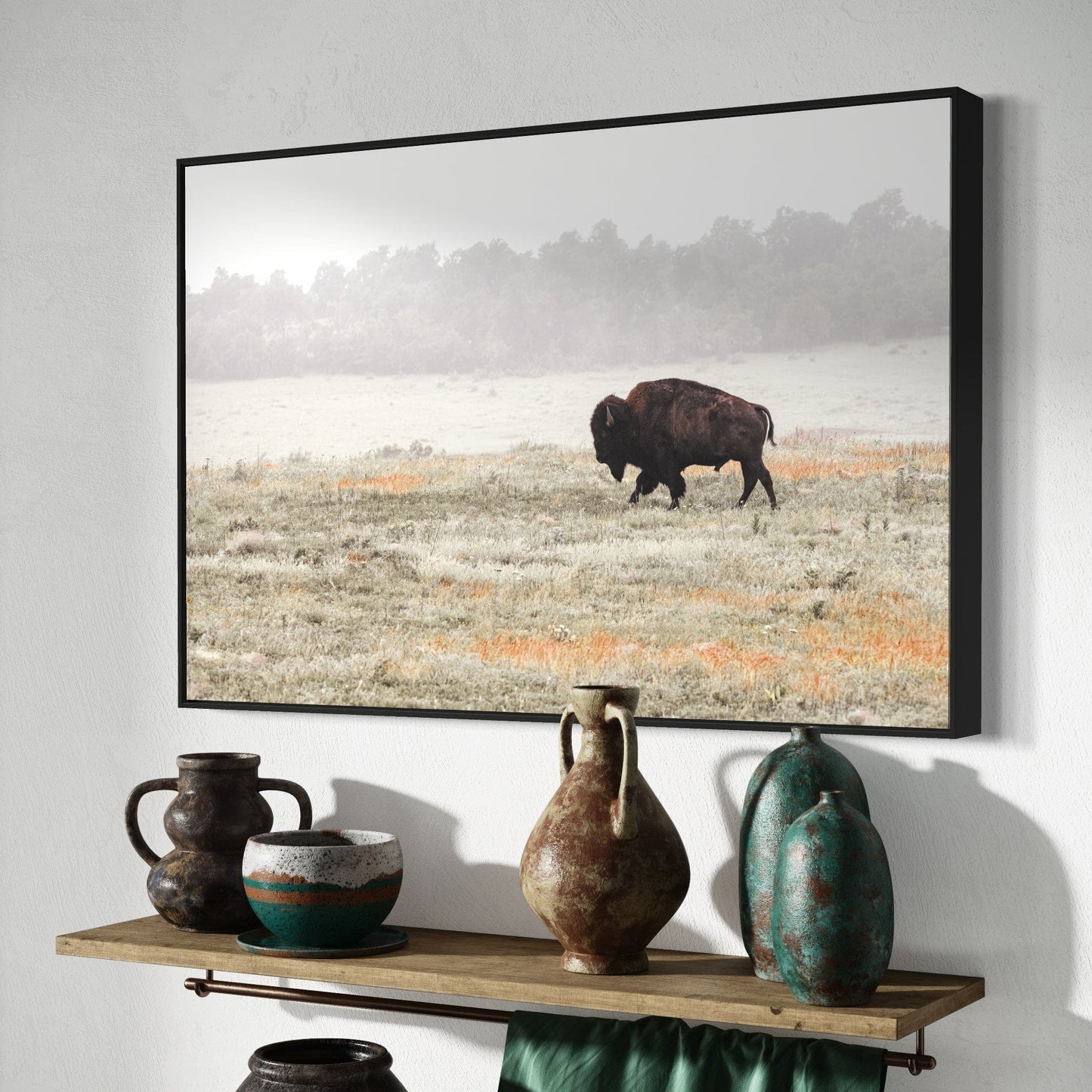 Western Artwork Bison Canvas or Print Wall Art Teri James Photography