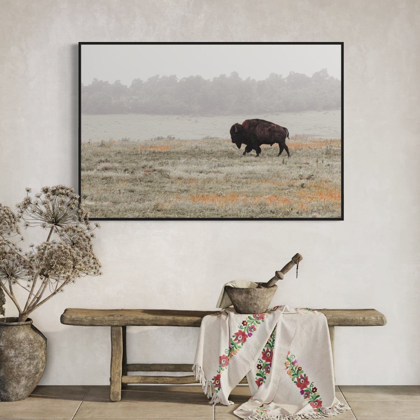 Western Artwork Bison Canvas or Print Wall Art Teri James Photography