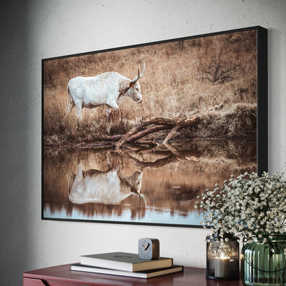 Western Living Room Decor - Longhorn Wall art Wall Art Teri James Photography