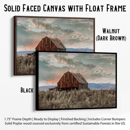 Western Wall Decor Rustic Barn Canvas-Black Frame / 12 x 18 Inches Wall Art Teri James Photography