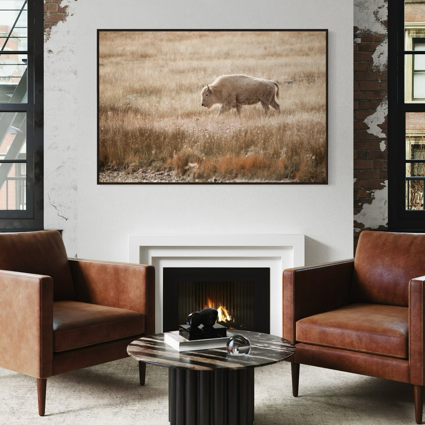 White Bison Canvas Print for Western Home Decor Wall Art Teri James Photography